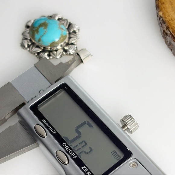 Pure Sterling Silver 925 Genuine Natural Turquoise Pendant Southwest Boho New - Picture 10 of 11